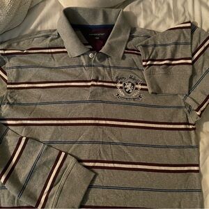 Tommy Hilfiger Gray and Red Polo Shirt